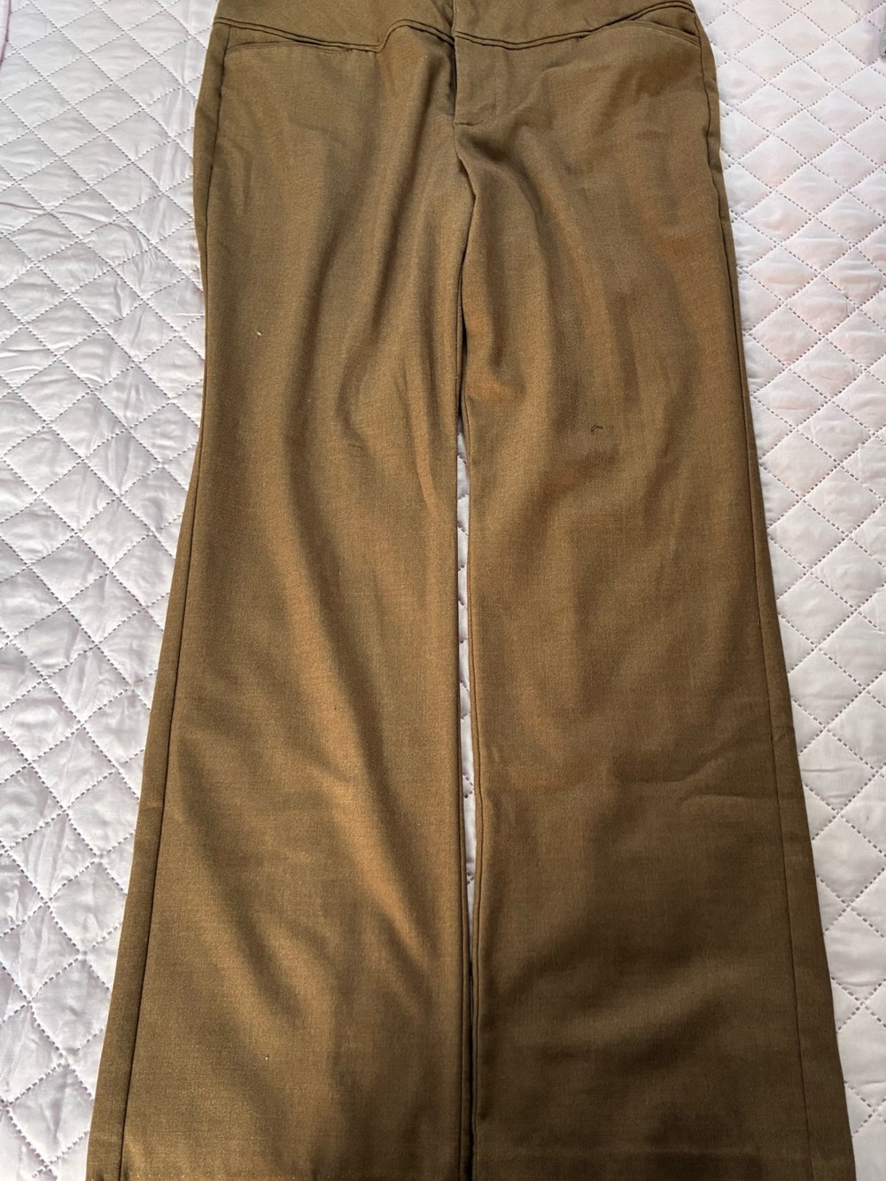 Elle Men's Olive Khaki Straight-Leg Chinos